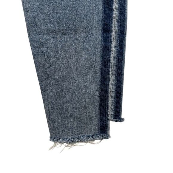 Mother Jeans The Stunner Zip Ankle Step Fray Jeans Light Kitty Racer Size 28 - Picture 5 of 16